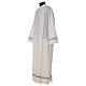 Catholic Alb with Shoulder Zipper in polyester with gigliuccio hemstitch,ivory s4