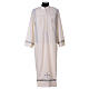 Alb 65% polyester 35% cotton with gigiluccio hemstitch and zipper on the front, ivory s1
