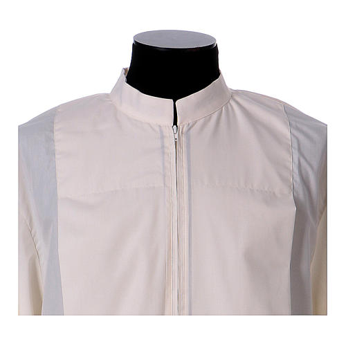 Catholic Alb with gigiluccio hemstitch cotton blend ,front zipper, ivory 4