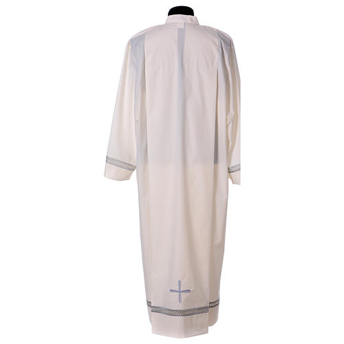 Catholic Alb with gigiluccio hemstitch cotton blend ,front zipper, ivory 5