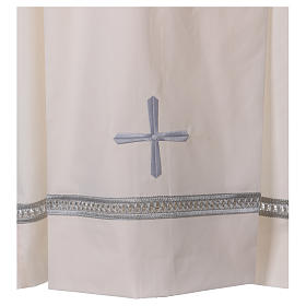 Alb 65% polyester 35% cotton with gigliuccio hemstitch and zhoulder zipper, ivory
