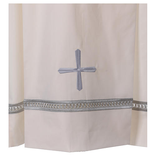 Alb 65% polyester 35% cotton with gigliuccio hemstitch and zhoulder zipper, ivory 2