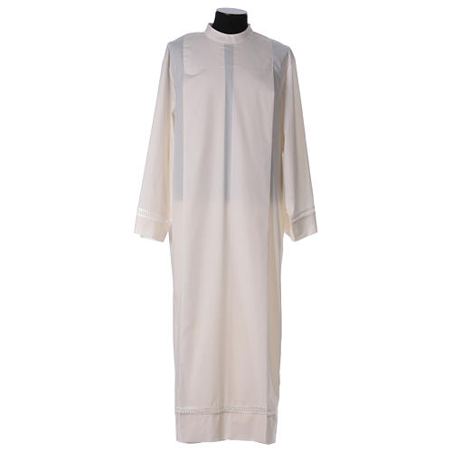 Alb 65% polyester, 35% cotton ivory colour with peahole stitch and zip on shoulder 1