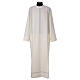 Catholic Alb 100% polyester ivory color with peahole stitch and zip on shoulder s1