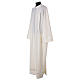 Catholic Alb 100% polyester ivory color with peahole stitch and zip on shoulder s4