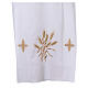 White alb, 100% polyester with ears of wheat and crosses, zip on the front and 4 folds s3