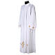 White alb, 100% polyester with ears of wheat and crosses, zip on the front and 4 folds s5