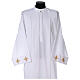 Clerical alb with ears of wheat and crosses, 100% polyester, zip on the front and 4 folds s2