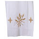 Clerical alb with ears of wheat and crosses, 100% polyester, zip on the front and 4 folds s3