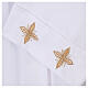 Clerical alb with ears of wheat and crosses, 100% polyester, zip on the front and 4 folds s7