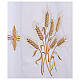 Clerical alb with ears of wheat and crosses, 100% polyester, zip on the front and 4 folds s8