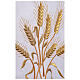 Clerical alb with ears of wheat and crosses, 100% polyester, zip on the front and 4 folds s9
