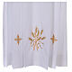 White alb, 100% polyester with ears of wheat and crosses, zip on the shoulder and 4 folds s2