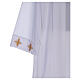 White alb, 100% polyester with ears of wheat and crosses, zip on the shoulder and 4 folds s3