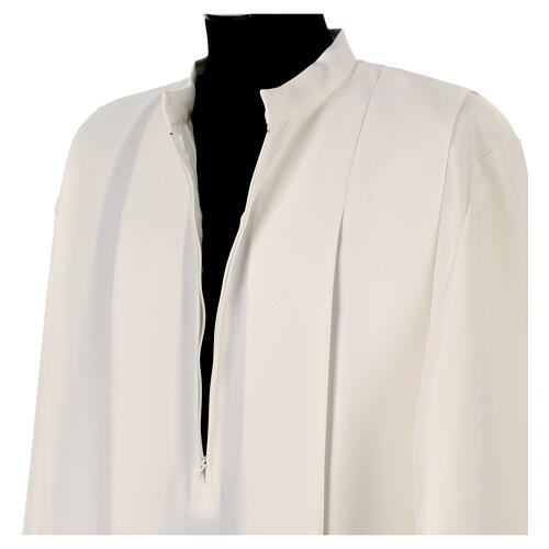 Alb in ivory colour 100% polyester with ears of wheat ,crosses, zip on shoulder and 4 folds 7