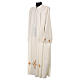 Alb in ivory colour 100% polyester with ears of wheat ,crosses, zip on shoulder and 4 folds s3