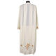 Alb in ivory colour 100% polyester with ears of wheat ,crosses, zip on shoulder and 4 folds s5