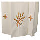 Alb in ivory colour 100% polyester with ears of wheat ,crosses, zip on shoulder and 4 folds s6