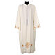 Alb with Shoulder Zipper 100% polyester with ears of wheat ,crosses and 4 folds in ivory s1