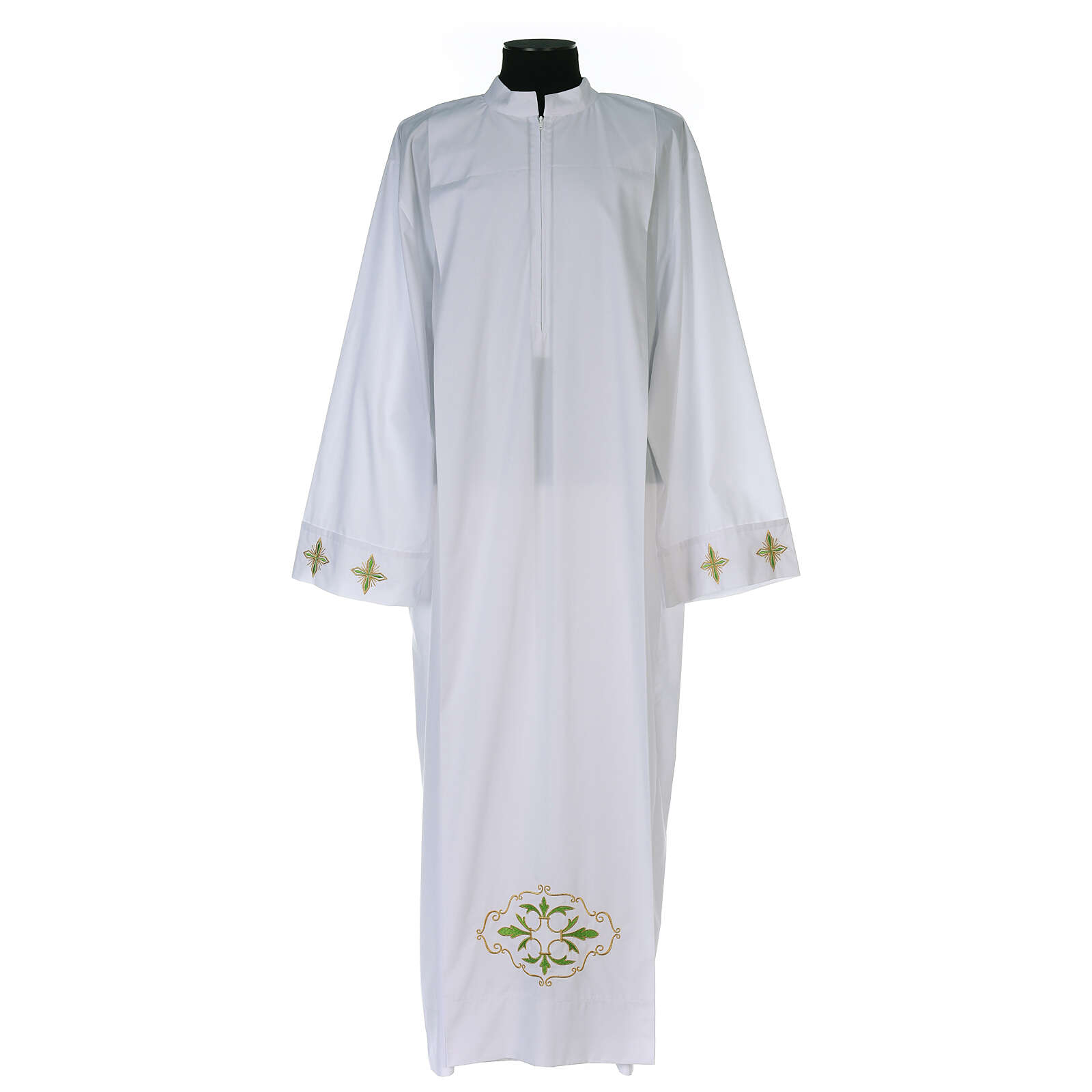 Priest Alb With Stylized Cross 100 Polyester And Front Online Sales