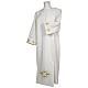 White alb 100% polyester with stylized cross and zip on shoulder s1