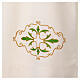 Ivory alb 100% polyester with stylized cross and zip on the front s2