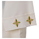 Ivory alb 100% polyester with stylized cross and zip on the front s4