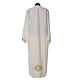 Ivory alb 100% polyester with stylized cross and zip on the front s7