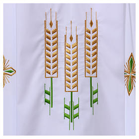 Aubes liturgiques et Surplis: Aube blanche 65% polyester 35% coton épis fermeture éclair avant Aubes liturgiques et Surplis: Aube blanche 65% polyester 35% coton épis fermeture éclair avant