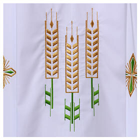Deacon alb with ears of wheat 65% polyester and 35% cotton and front zipper