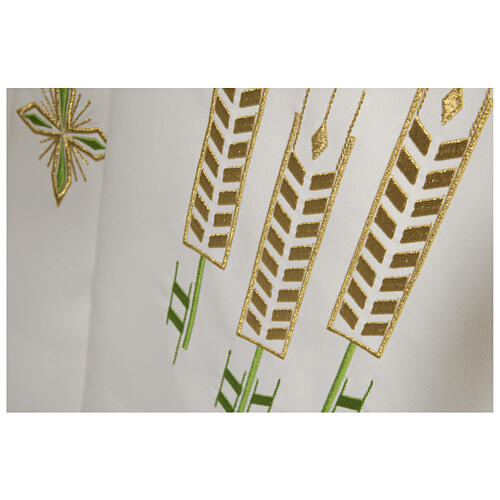 Weisse Albe Weizenähren mit Reissverschluss auf Schulter 2