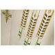 Deacon alb with ears of wheat decoration in 100% polyester, zip on the front, ivory color s2