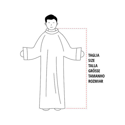 Priest Alb 65% polyester 35% cotton flared with stand-up collar and ears of wheat embroidery 3