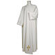 Priest Alb 65% polyester 35% cotton flared with stand-up collar and ears of wheat embroidery s1