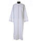 Clerical Alb 65% polyester 35% cotton with lace sleeve decoration and crochet partition with zip on the shoulder s1