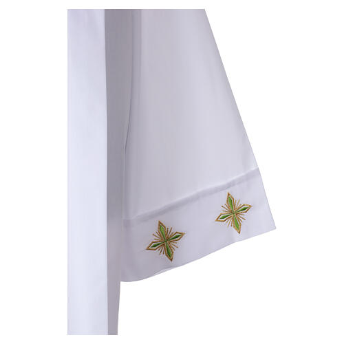 Alba blanca 65% poliéster 35% algodón cruz motivos florales cremallera parte anterior 4