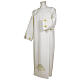 Deacon Alb with IHS and flower decorations 65% polyester 35% cotton and zip on shoulder s1