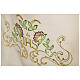 Ivory alb 100% polyester with cross, flower decorations and zip on the front s2