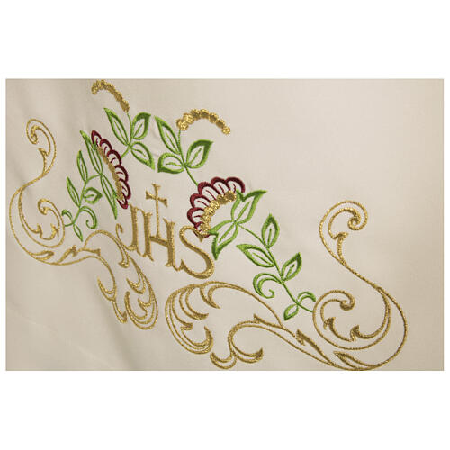 Aube ivoire 100% polyester croix décoration floral fermeture avant 2