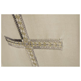 Priest Alb 55% polyester 45% wool with handmade peahole stitch and zip on the front, in ivory color