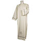 Priest Alb 55% polyester 45% wool with handmade peahole stitch and zip on the front, in ivory color s1