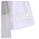 White alb 65% polyester 35% cotton with lace partition and zip on the front s4