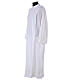 White alb 65% polyester 35% cotton with lace partition and zip on the front s6