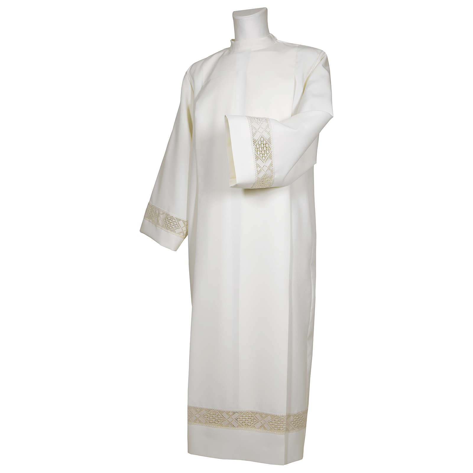 Catholic Alb with lace partition 65% polyester 35% cotton | online ...