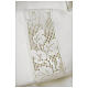 White alb 65% polyester 35% cotton with golden lace and crochet partition, zip on the shoulder s2