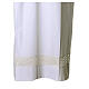 White alb 65% polyester and 35% cotton with golden lace partition and zip on the front s2