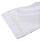 White alb 65% polyester and 35% cotton with golden lace partition and zip on the front s7