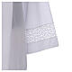 White alb 65% polyester 35% cotton with golden lace and crochet partition and zip on shoulder s3