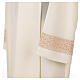 Ivory alb 100% polyester with golden lace partition and zip on shoulder s5