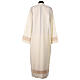 Ivory alb 100% polyester with golden lace partition and zip on shoulder s8